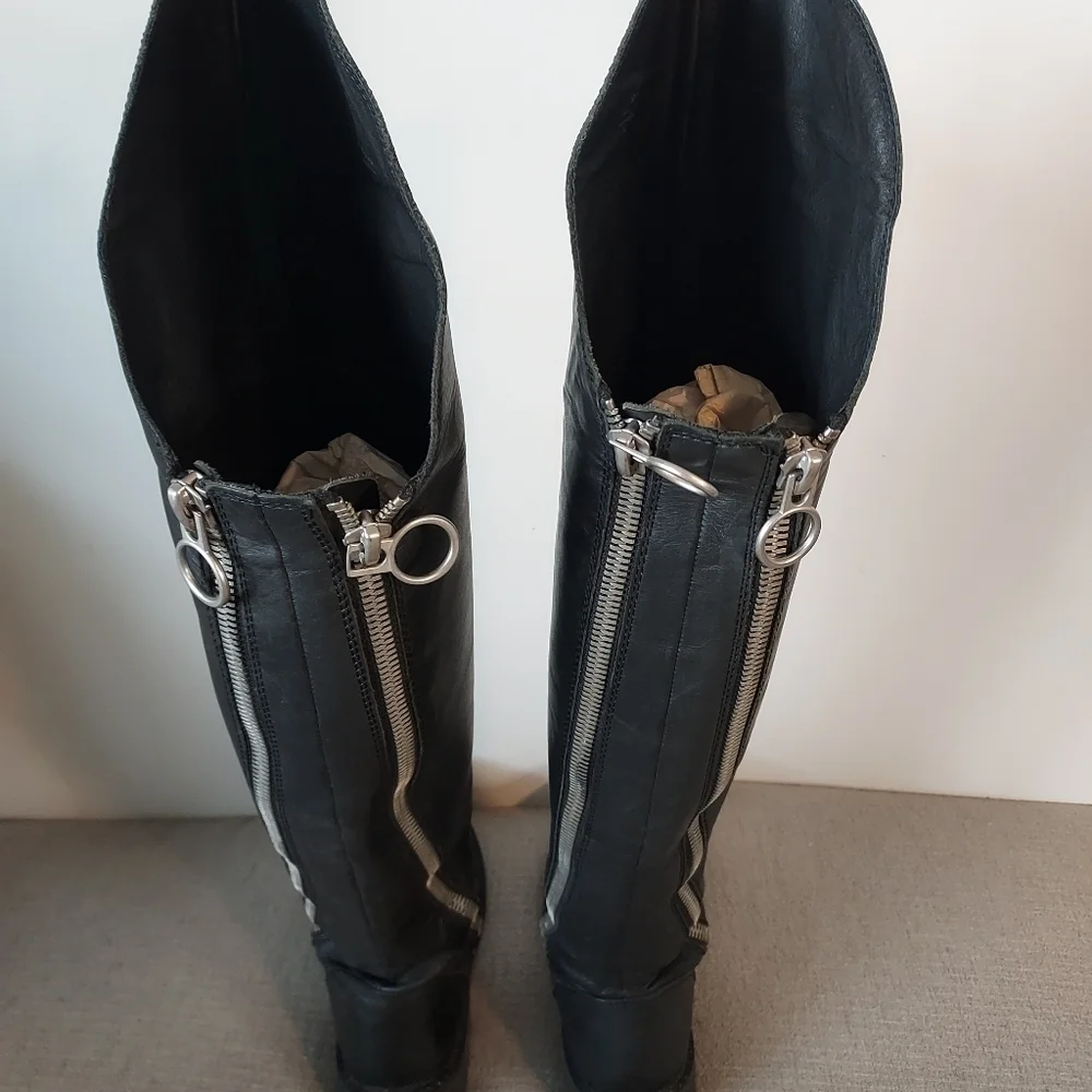 ASH Seven Leather Over The knee Zippered Boots-size 6
